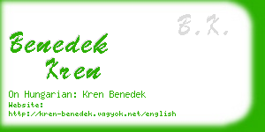 benedek kren business card